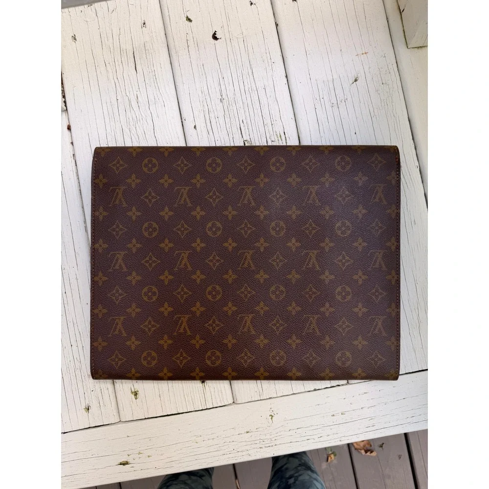 Louis Vuitton Monogram Pochette Documents Portfolio Brown Vintage M53456